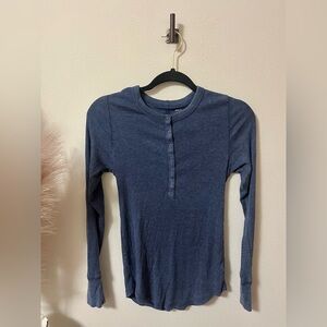 Aerie Waffle Rib Long Sleeve Henley Shirt